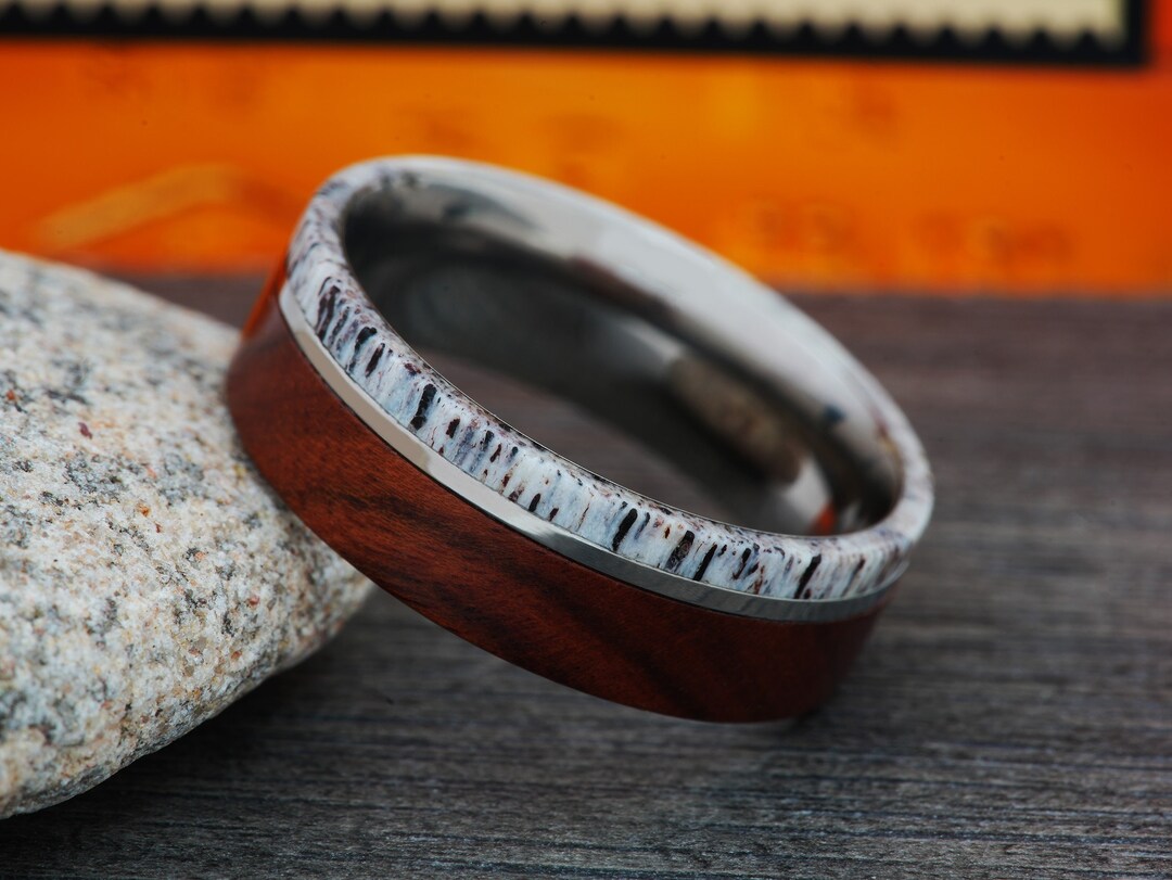 Mens Wedding Band Unique Wedding Band Wood Wedding Band Etsy