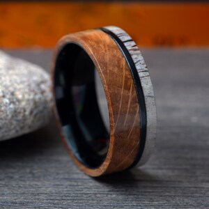 Mens Wedding Band Whiskey Barrel Wedding Band Mens Ring Wedding Ring 