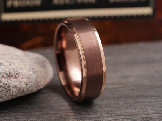 Mens Wedding Band, Brown Coffee Tungsten Ring, Mens Ring, Wedding Ring, Wedding Band Men, Anniversary Ring, Tungsten Ring