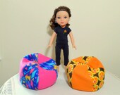 Pink or Orange Bean Bag Chair 14.5 inch American Doll Bean Bag Chair Girl Doll Furniture Wellie Pouf small AG doll seat Wisher accessory