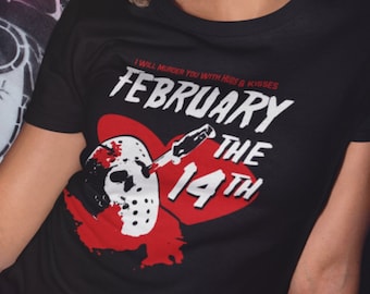 Horror Valentine February The 14th Movie Fan T-Shirt / Movie Buff Gear Unisex Mens Womens Black