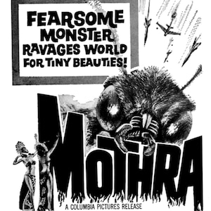 Mothra Movie Ads Art Digital File PNG SVG EPS pdf / Ad Slick Slug Sheet Zeitungstheater Werbung