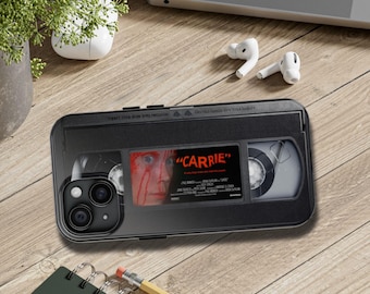 Carrie VHS iPhone 15 Case / Fun Retro Case for iPhone 15 Pro Plus ProMax Horror Movie Fan Gift