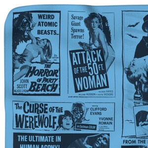 Science Fiction Horror Movie Advertising Fleece Blanket 50x60 60x50 Fun Media Room Home Theater Gift Throw Sherpa image 2
