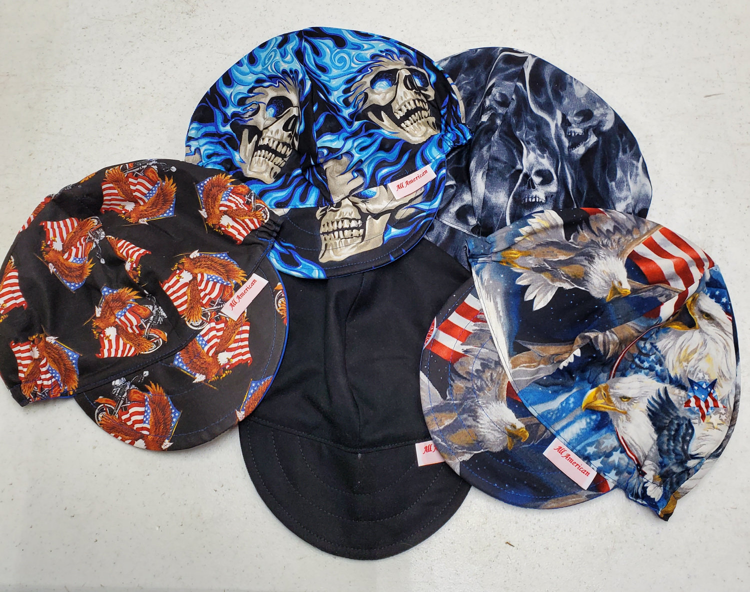 Welding Hat Bundle (5) Five Hats with Elastic on Sides