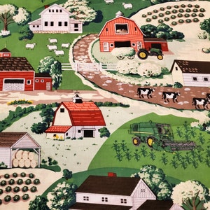 JOHN DEERE Farm Scenic Fabric - OOP