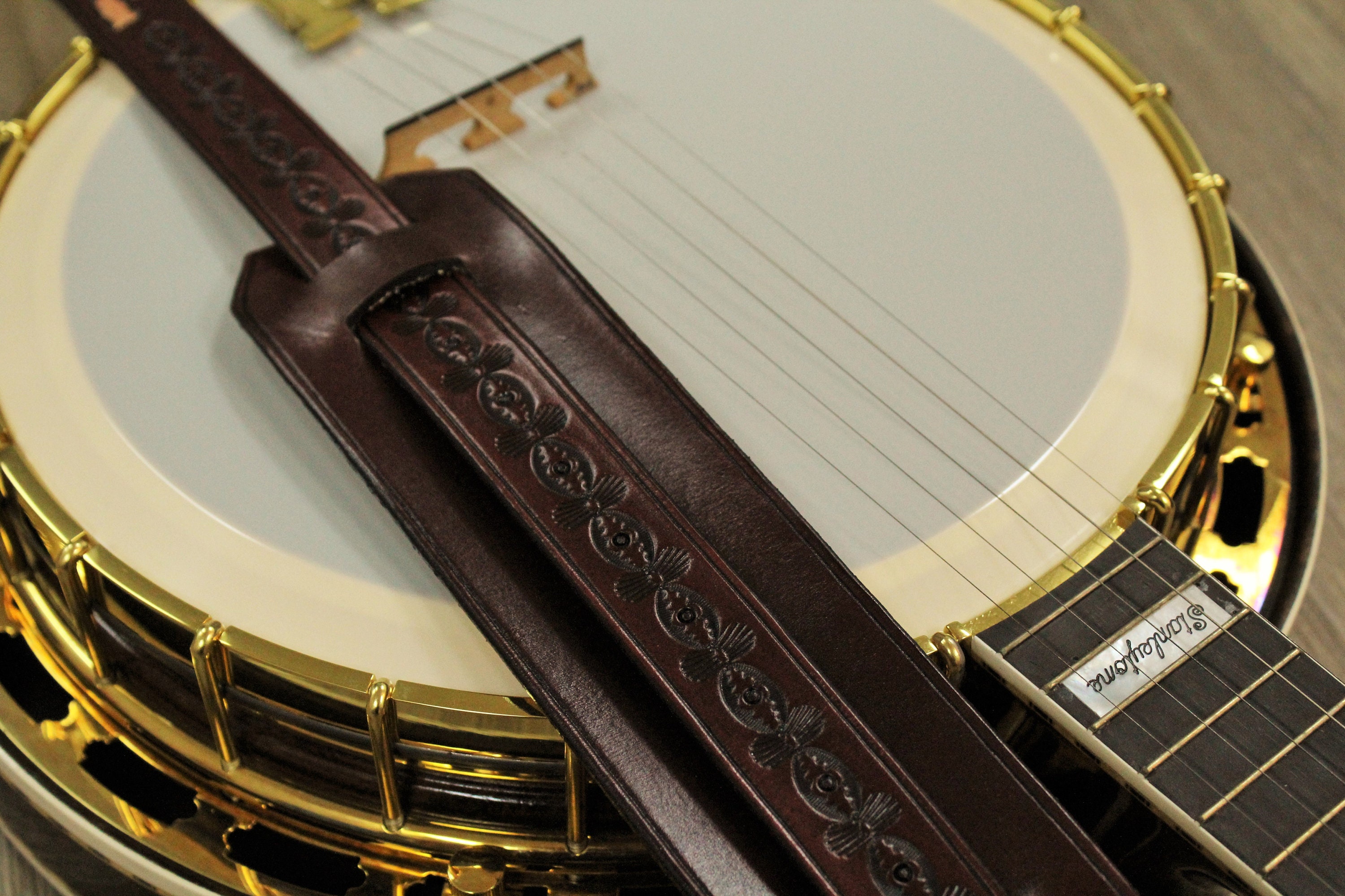 Custom Leather Banjo Strap Banjo Strap with Shoulder Pad Etsy