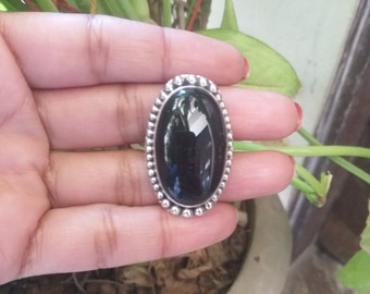 Natural Black Onyx Ring, 925 Sterling Silver Ring, Designer Ring, Gift For Her, Vintage Ring, Women's Jewelry Cocktail ring, Promise Ring