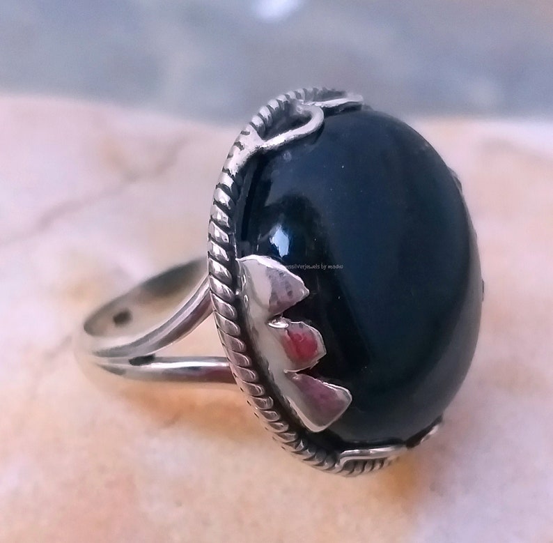 Black Onyx Ring 925 Sterling Silver Ring handcrafted Ring image 0