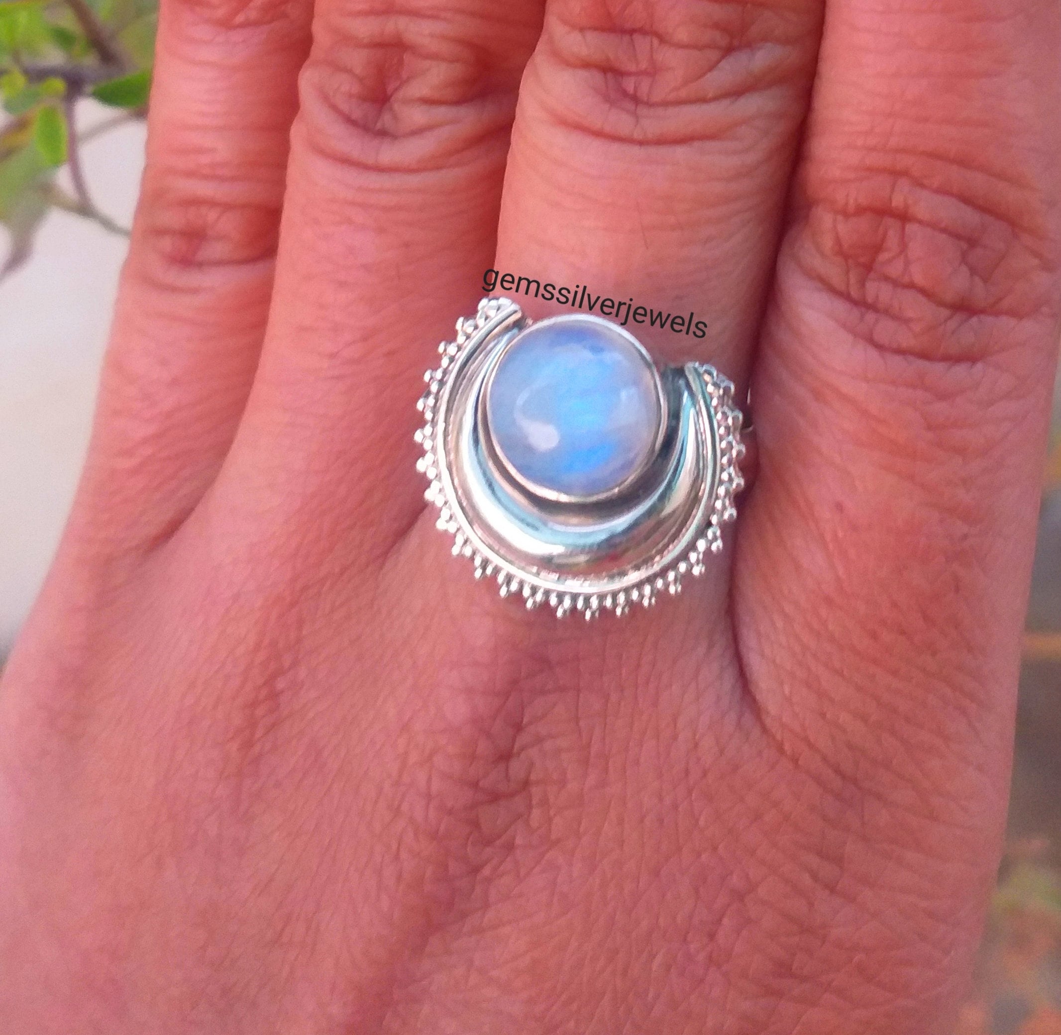 Natural Moonstone ring 925 Sterling Silver Etsy