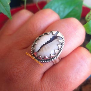 Handmade Sterling Silver Cowrie Shell Ring: Boho Beach Jewelry image 2