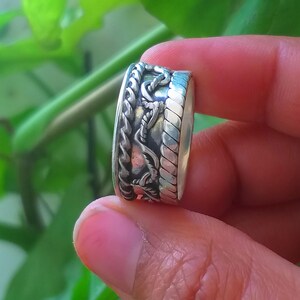 Filigraner Bandring aus Sterlingsilber: Unisex-Daumenring