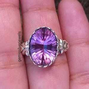 Anello alessandrite, anello in pietra di colore Chang, anello in argento 925, pietra portafortuna di giugno, anello sfaccettato, anello vint