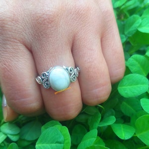 Buy White Howlite Ring, 925 Sterling Silver , Oval Stone Ring, Designer ...