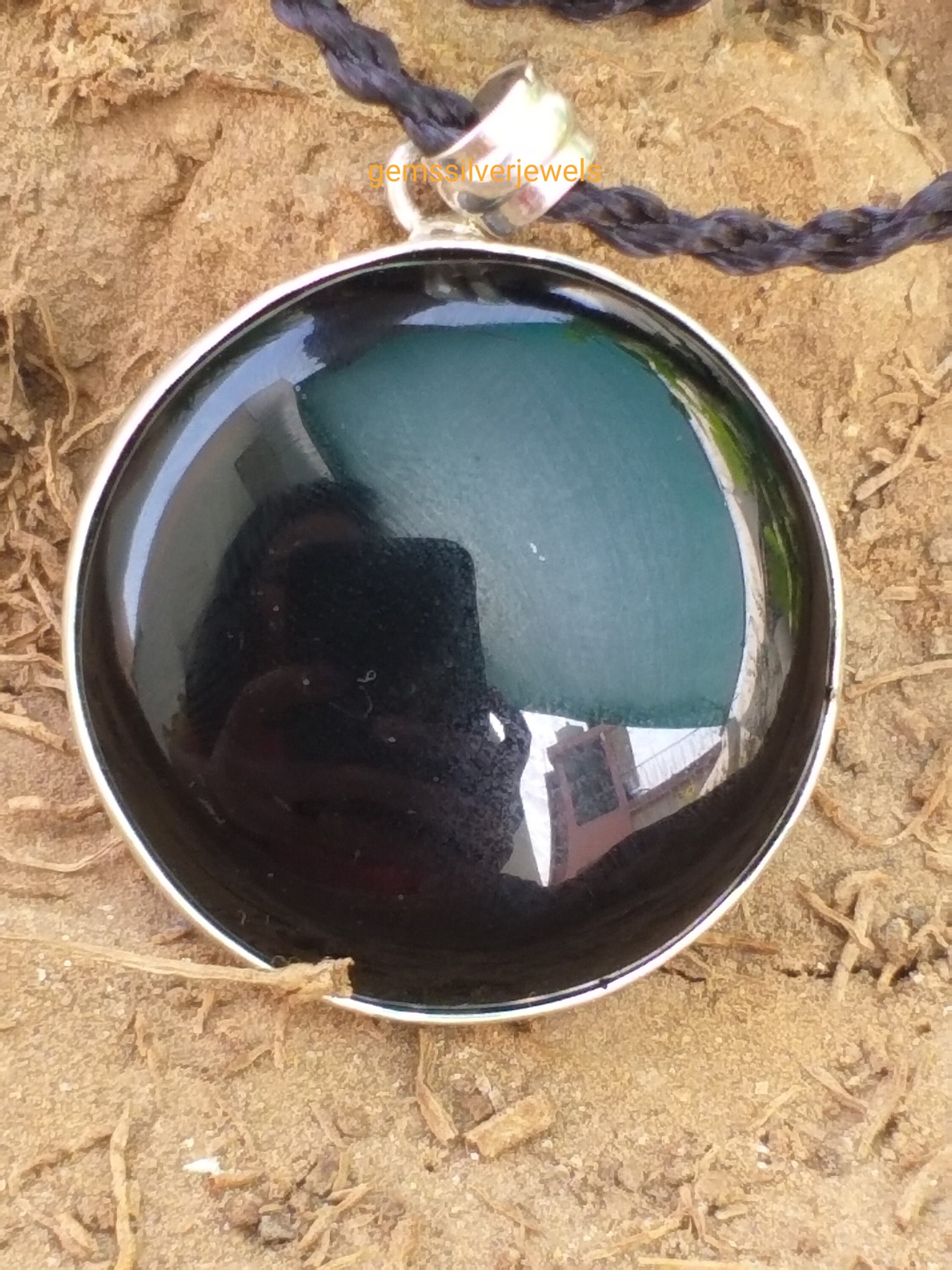 H&J Jewelry 925 Sterling Silver Icy Hip Hop Black Onyx Pendant – Cubic Zirconia, Men's Bling