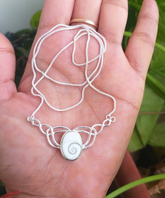 Labradorite Necklace: Sterling Silver Chain, Shiva Eye Pendant