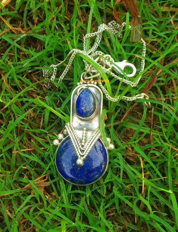 Lapis Lazuli Pendant 92.5 Silver Pendant Handmade Jewelry | Etsy
