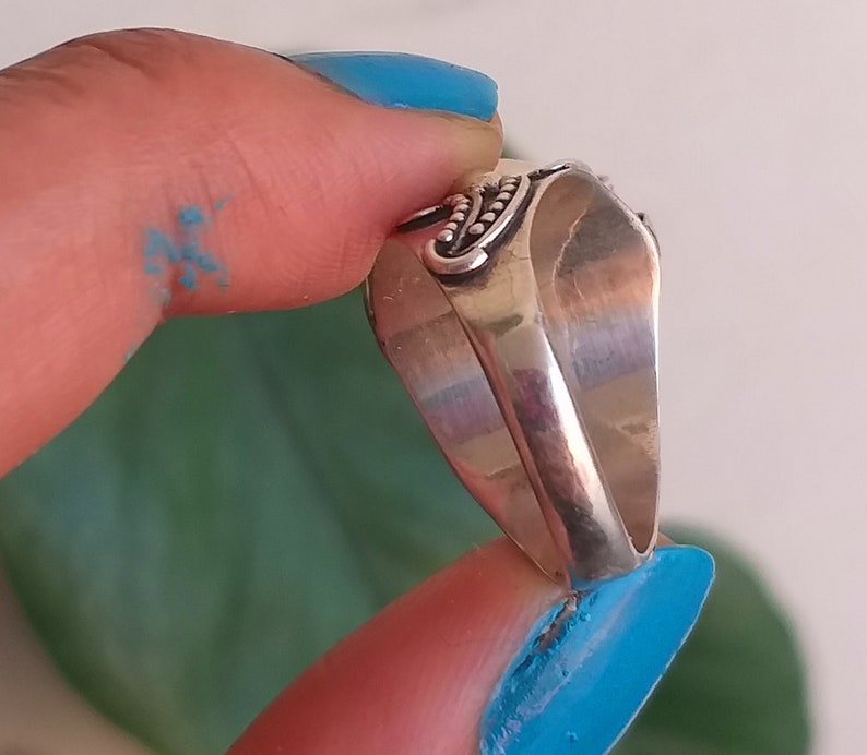 Natural Rainbow Secret Compartment Ring,92.5% Silver Ring, Handmade Box Ring, Poison Box Ring, Pill Box Ring, perfume ring, locket ring image 3