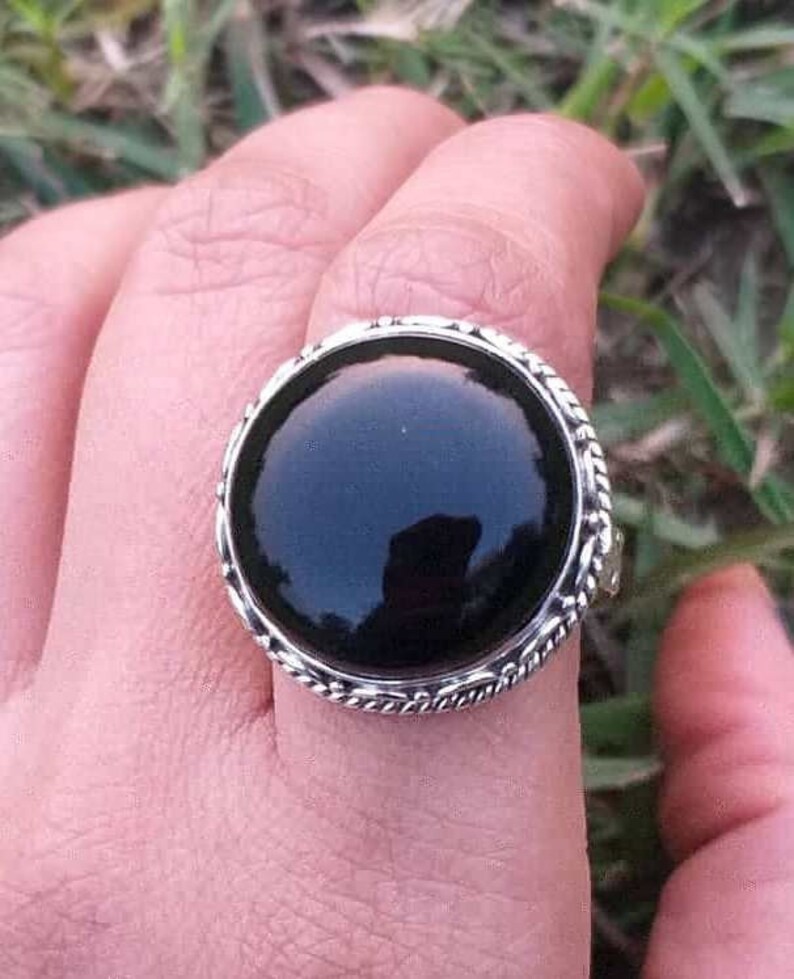 Black Onyx Ring 925 Sterling Silver Ring handcrafted Ring image 0