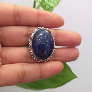 Natural lapis lazuli Ring, 92.5% Sterling Silver Ring, Gifts for Her, Birthday Gifts, Bohostyle Ring, Handmade jewelry , Promise Ring image 1