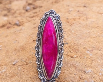 Marquise Rubin 925 Sterling Silber Ring - Juli Geburtsstein