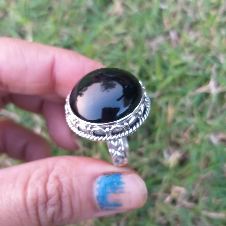 Black Onyx Ring 925 Sterling Silver Ring handcrafted Ring image 3