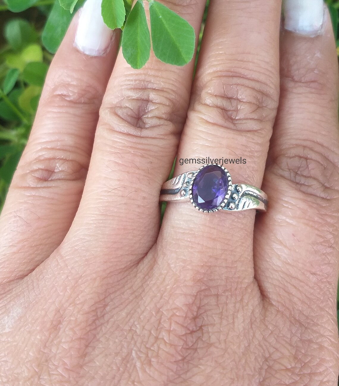 Amethyst Ring Natural Amethyst Ring 925 Sterling Silver Etsy