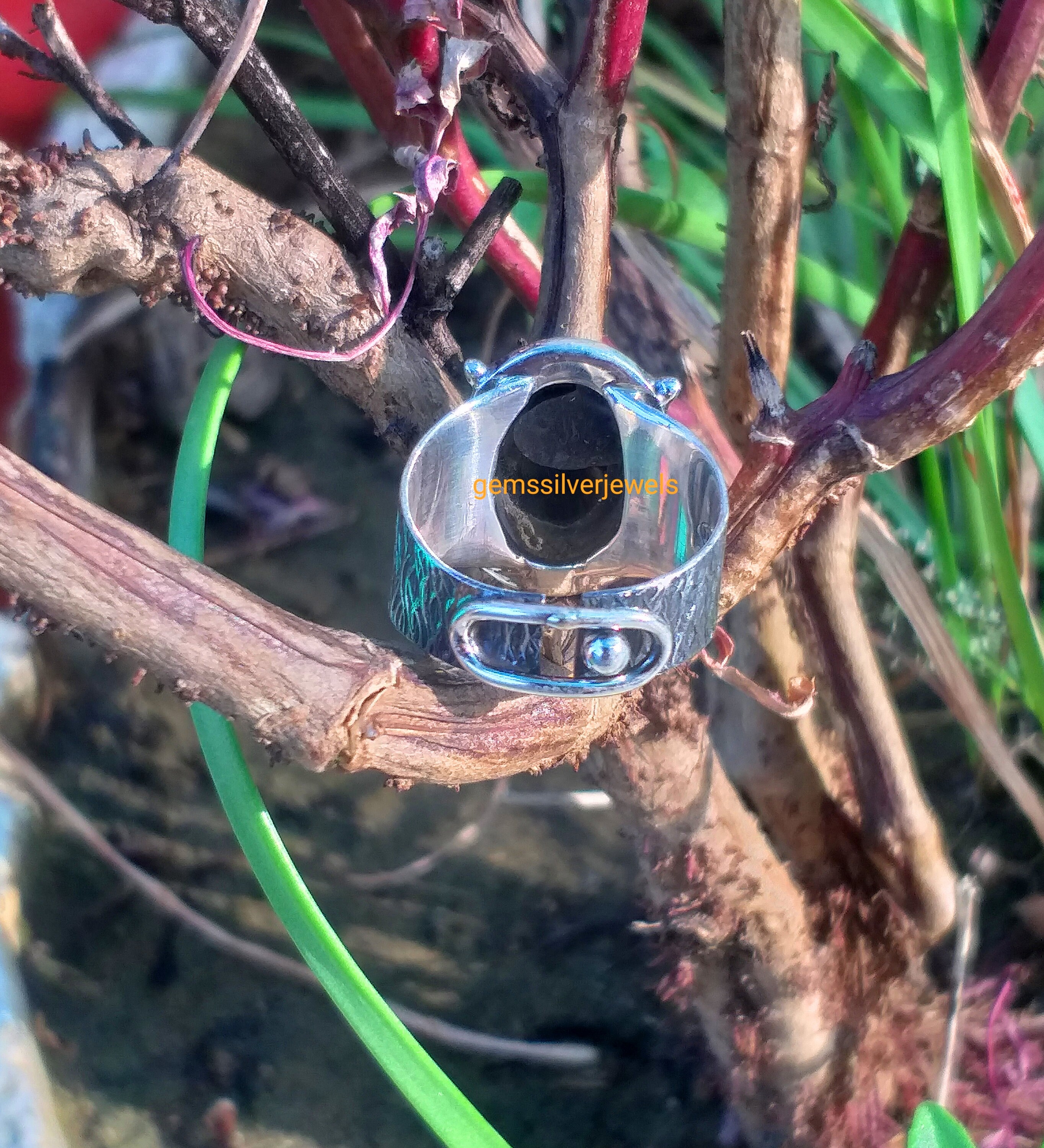 Solid 925 Sterling Silver Natural Black Onyx Cushion Gemstone Handmade Ring - Size 5-9.99 Carat, Bezel Set, Women's Statement Jewelry