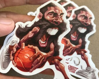 The BEARD Sticker | Philly 76ers Basketball - Hydro Flask Sticker, Laptop Sticker