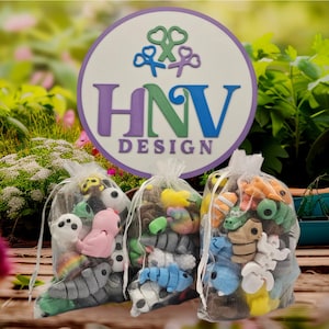 3D Printed Mini Animal Fidget Toys | Party Favors | Organza Gift Bag | Eco-Friendly PLA Plastic | Birthday Goodie Bags | Event Gift