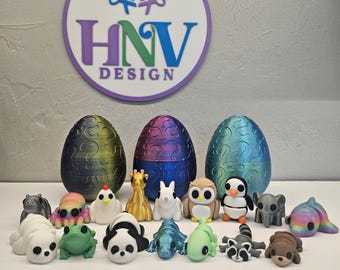 Mystery Egg | Packung mit 5 Gelenk Mini Tiere | 3D Gedruckt aus PLA