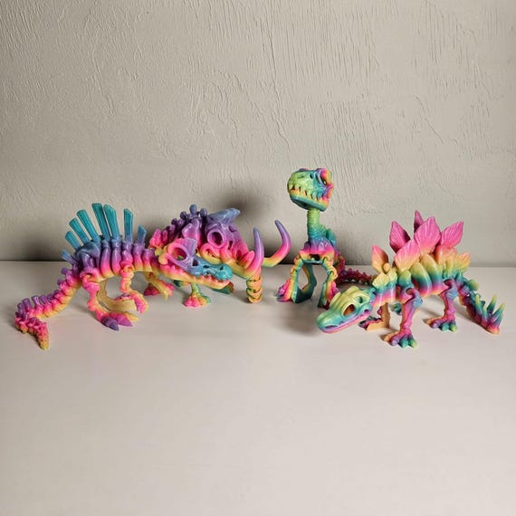 暗闇で光る恐竜フィギュアセットまたは単品 - Flexi Factoryの3D