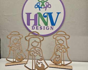 Personalizza Divina Pastora / Regalo personalizzato per la Prima Comunione / Figura religiosa in MDF tagliato al laser
