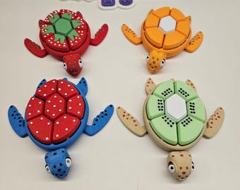 Fidget Clicker a forma di tartaruga di frutta stampato in 3D: divertente giocattolo da scrivania