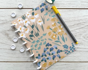 Refillable A5 Discbound Journal | Create Your Own Floral A5 120gsm Notebook with your Choice of Paper