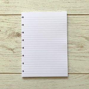 A5 Discbound Lined Paper Refill | A5 Discbound Planner Paper | 120gsm 32lb Discbound Paper with Lines 0.7cm Apart