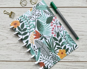 Green Botanical A5 Discbound Refillable Notebook with 120gsm Paper