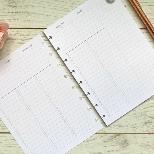 Undated Weekly A5 Discbound Planner Inserts Discbound Etsy UK