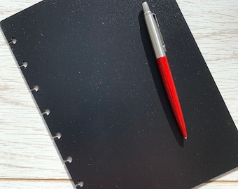 1000 Micron (1mm) Black A5 Wide Polypropylene Discbound Planner Cover