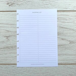 Shopping List Inserts for A5 Discbound Planners