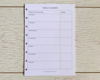 A5 Discbound A5 Meal Planner Inserts | A5 Food Planner Inserts