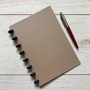 Carnet de notes A5 Kraft avec reliure à disques amovibles | Carnet cartonné A5 Kraft