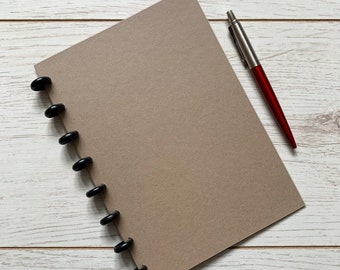 A5 Kraft Discbound Refillable Notebook | A5 Kraft Discbound Journal
