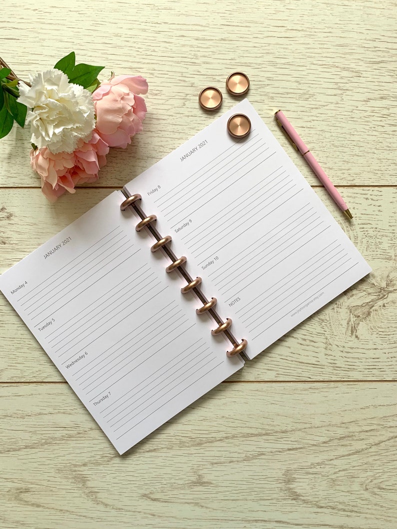 A5 2021 Weekly DISCBOUND Planner Inserts PRINTED Etsy