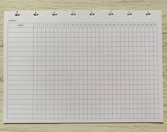 Monthly Habit Tracker for A5 DISCBOUND Planners | A5 Monthly Discbound Task Tracker