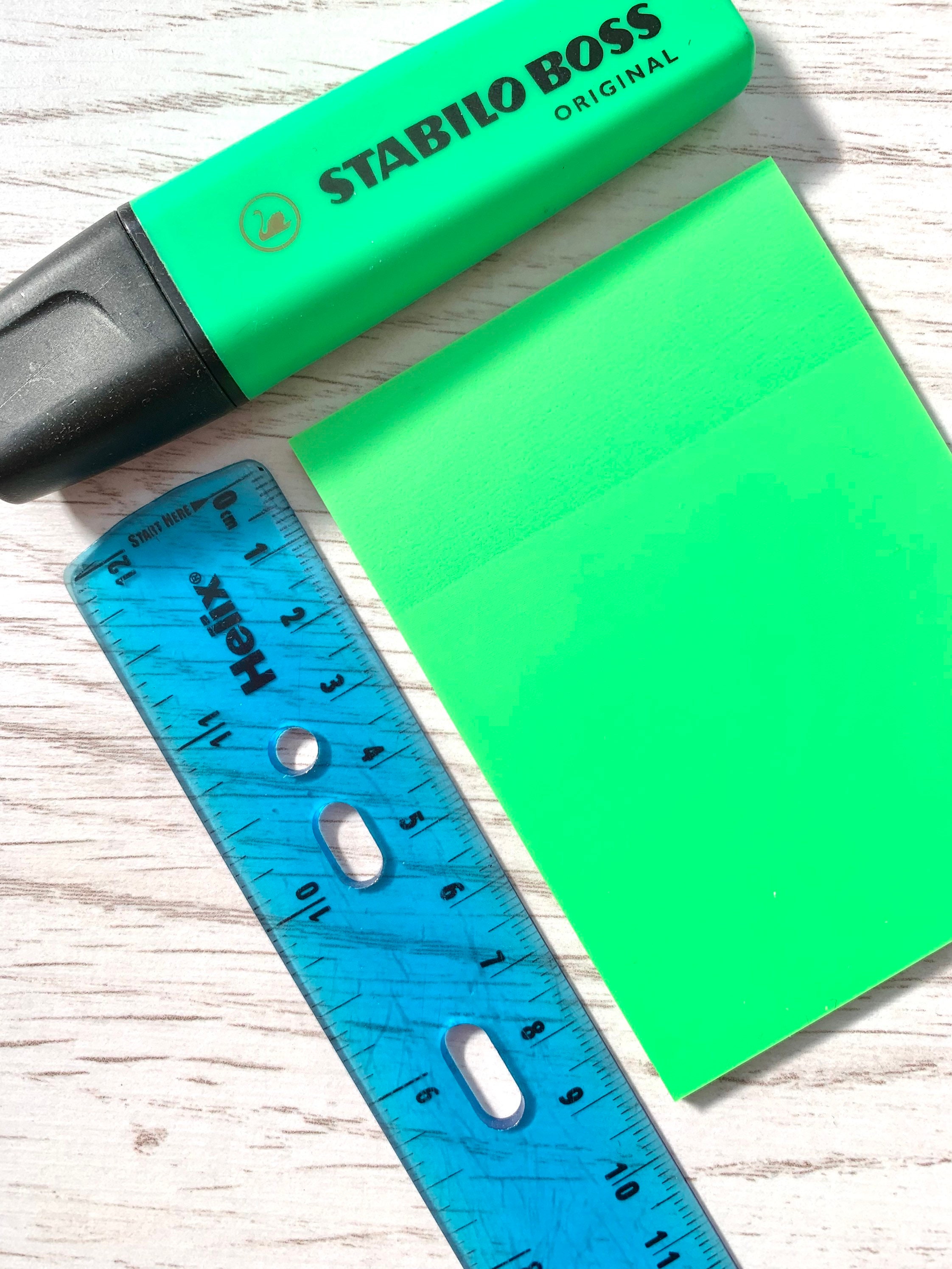 透明なネオングリーンの長方形付箋 - Etsy 日本