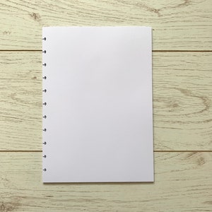 Plain Bright White A4 Discbound Planner Paper Refill | A4 120gsm Blank Discbound Planner Paper