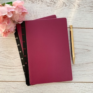 Couverture large pour agenda A5 en similicuir rose | Couverture rose pour ordinateur portable A5 en imitation cuir