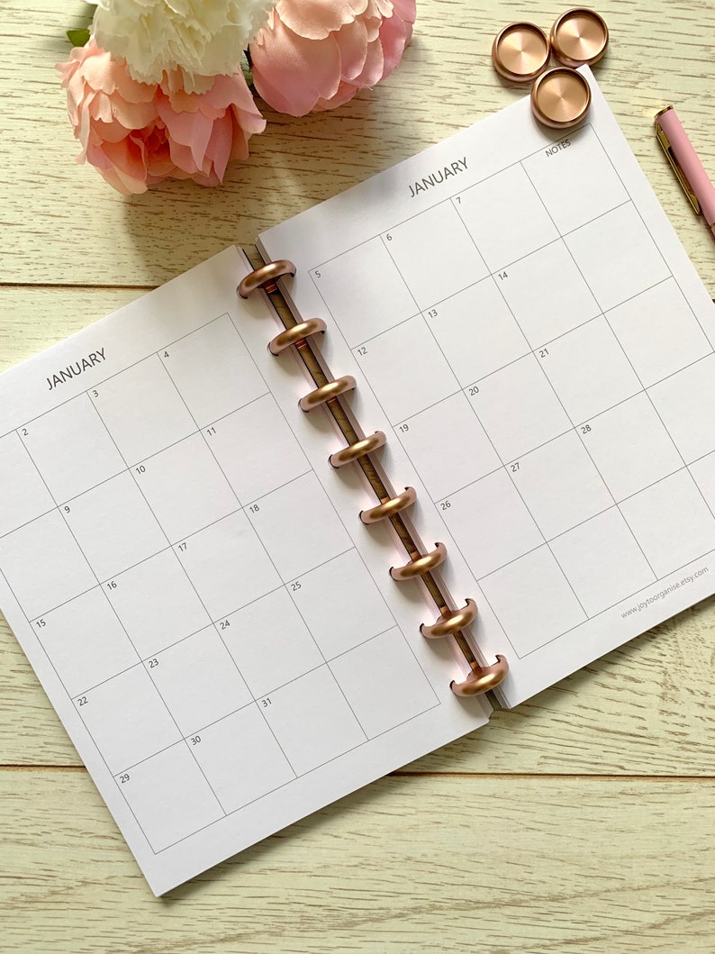 A5 Monthly Perpetual Calendar DISCBOUND PRINTED 120gsm Etsy