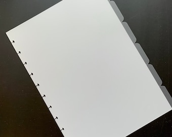 A4 Frosted Side Tab Discbound Planner Dividers - Set of 6